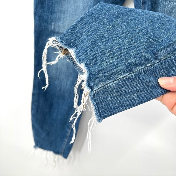 LOFT Woman's Blue Medium Wash Curvy High Waist Skinny Ankle Jeans Size 25 - Picture 3 of 13